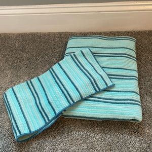Norwex Bath Towel & Hand Towel Combo in Seamist Stripes Color